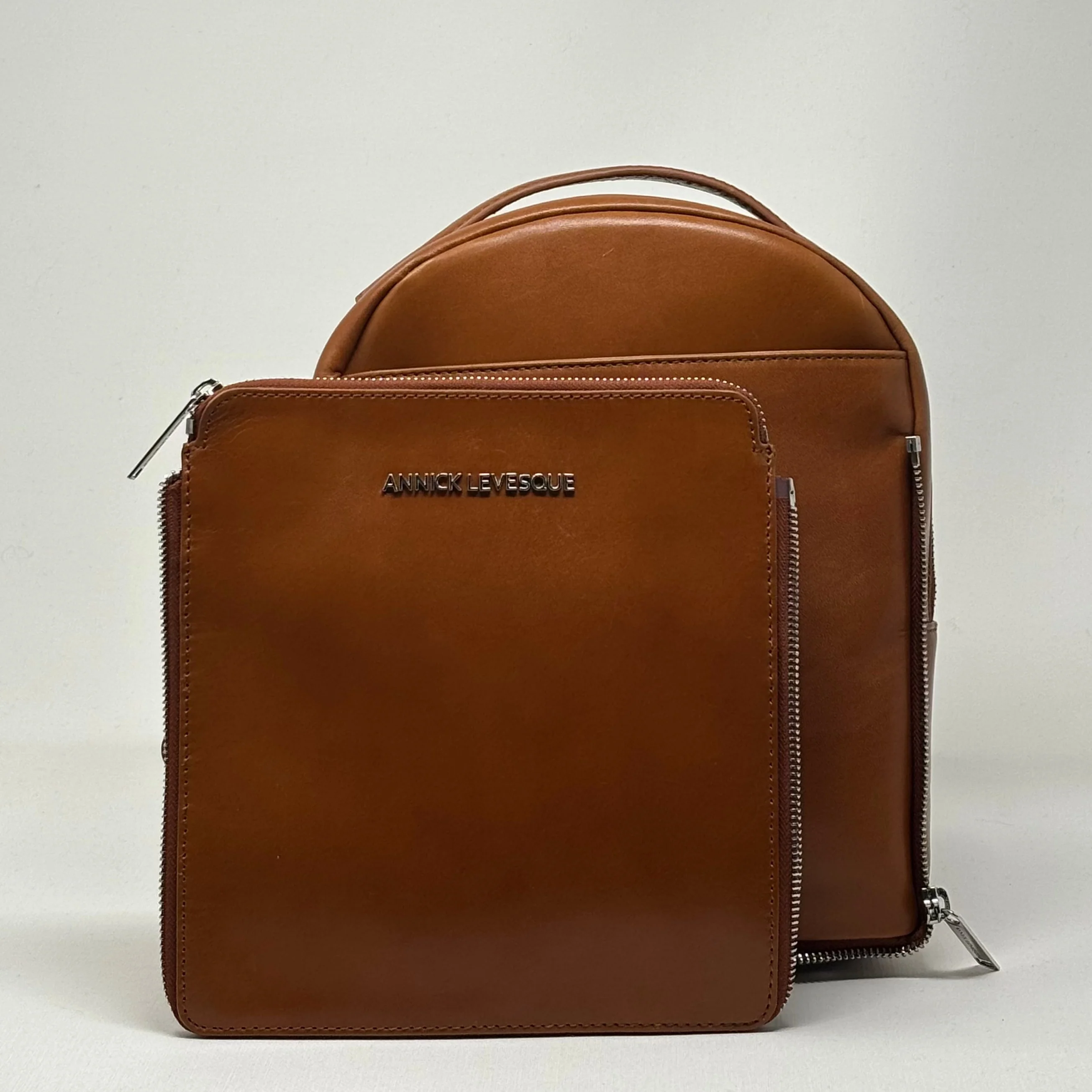 Sac à dos en Cuir Véritable Alice, Cognac - Image 6