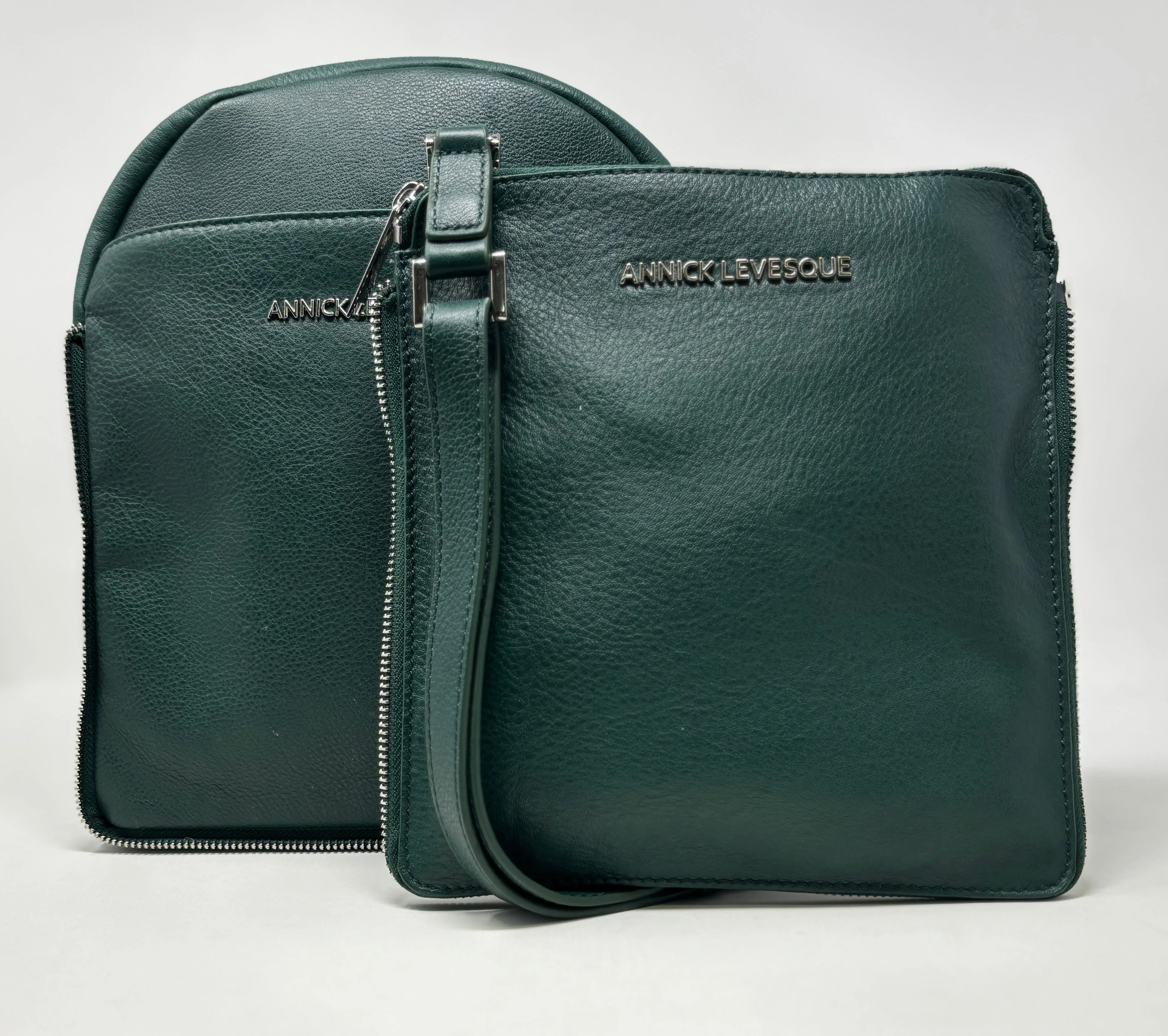Sac à dos en Cuir Véritable vert foncé, Alice - Image 5