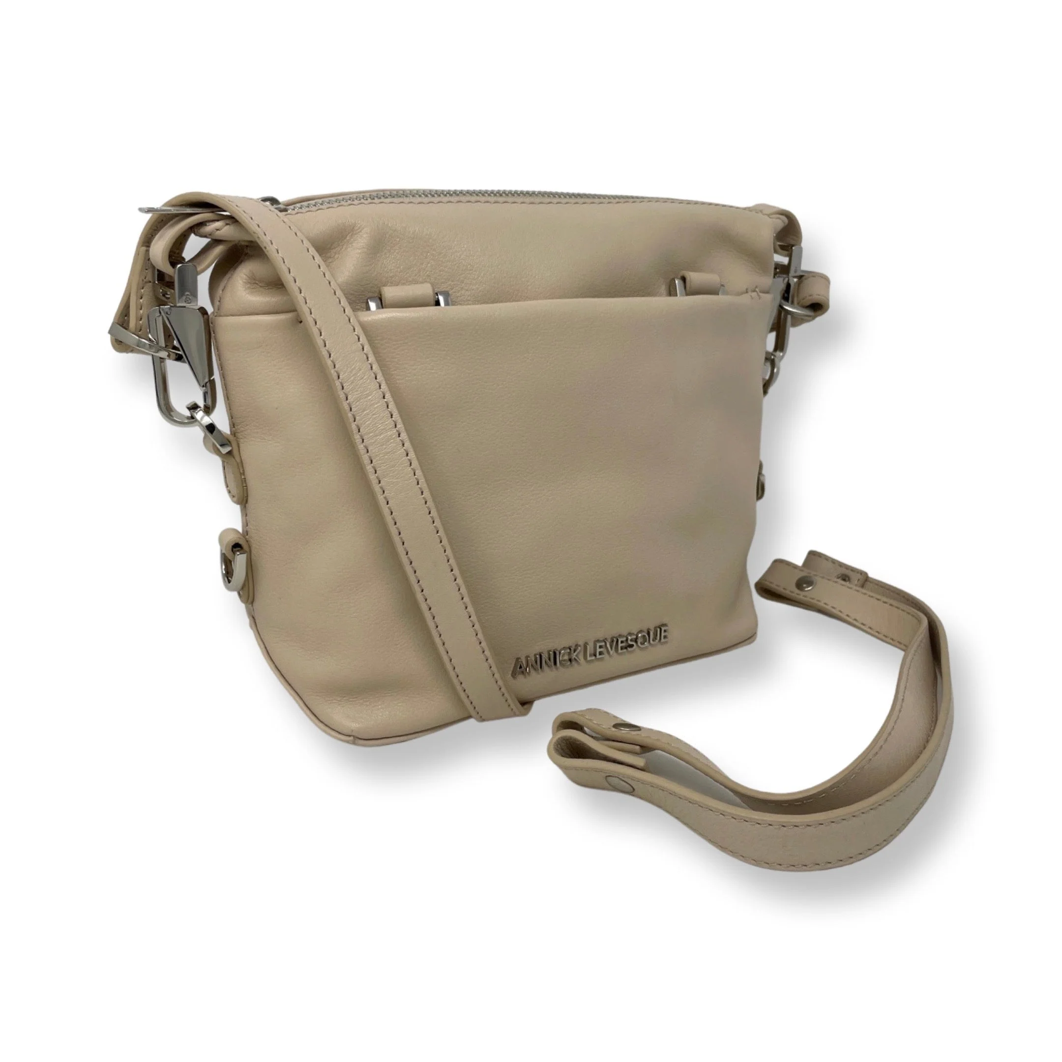 Sac à Main en Cuir Beige, Kate - Image 3