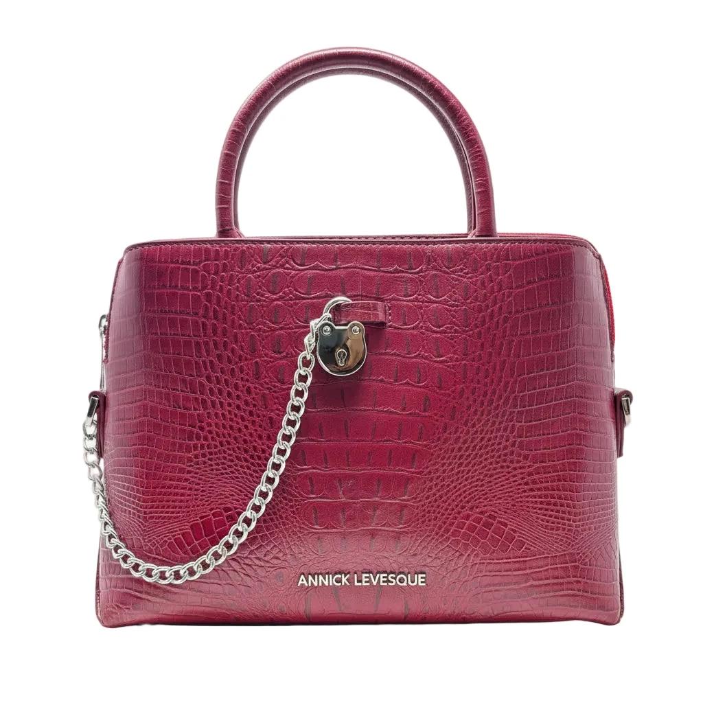 Sac à Main en Cuir Rouge croco, Miranda