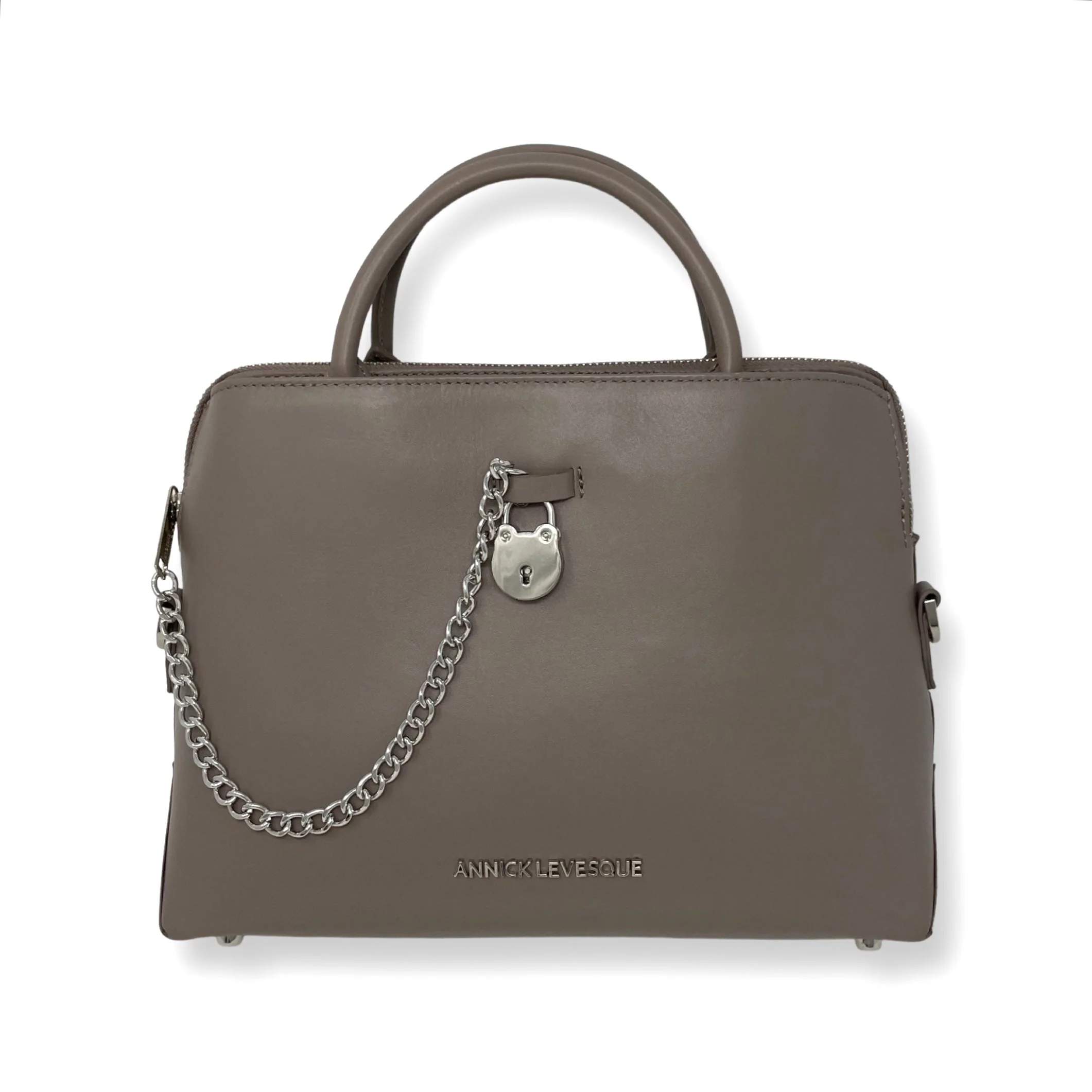 Sac à main en cuir taupe | Miranda - Image 2