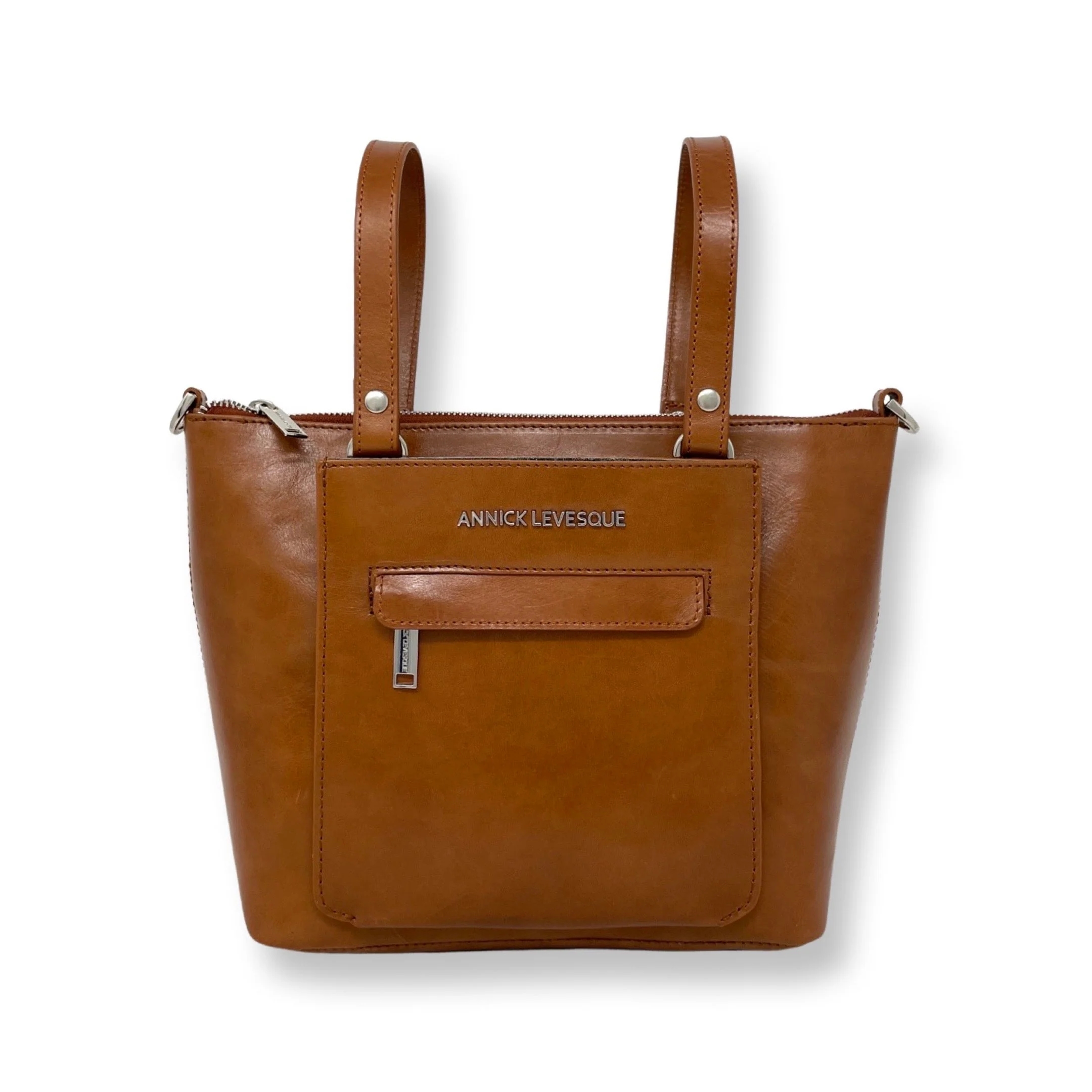 Sac à Main en Cuir véritable Cognac | Lina - Image 6