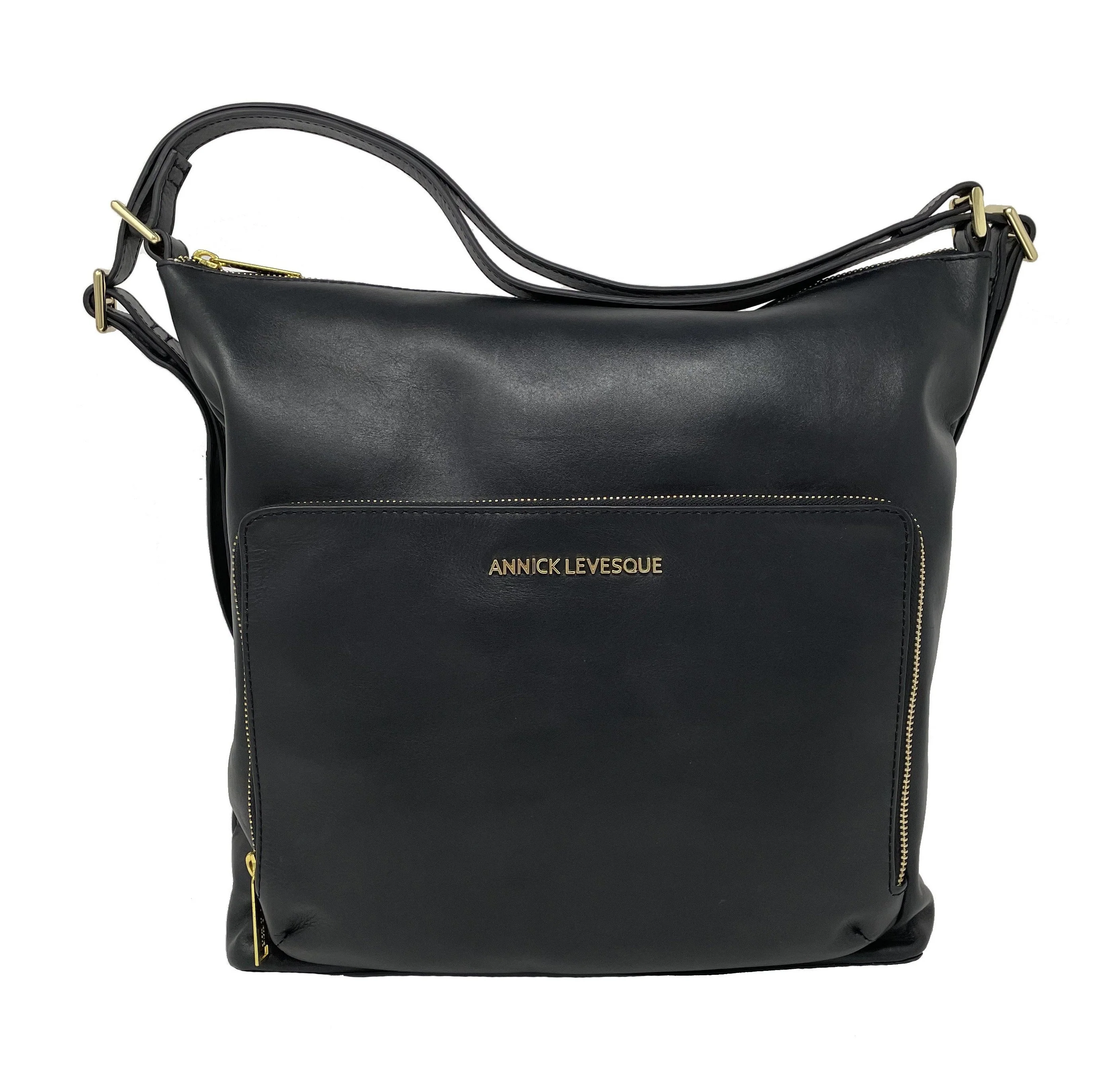 Sac à main en Cuir véritable Transformable Noir - Alexandra - Image 2