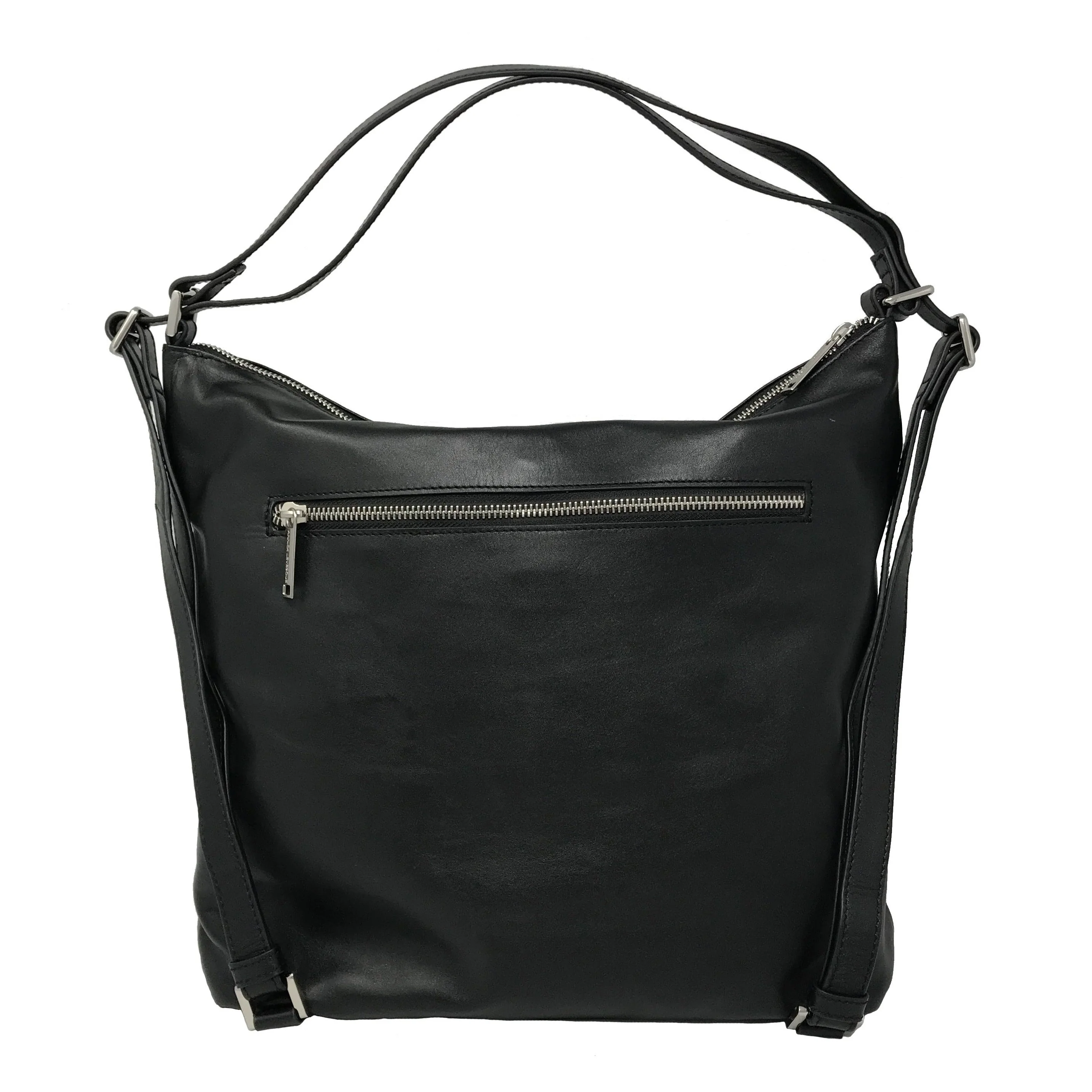 Sac à main en Cuir véritable Transformable Noir - Alexandra - Image 7