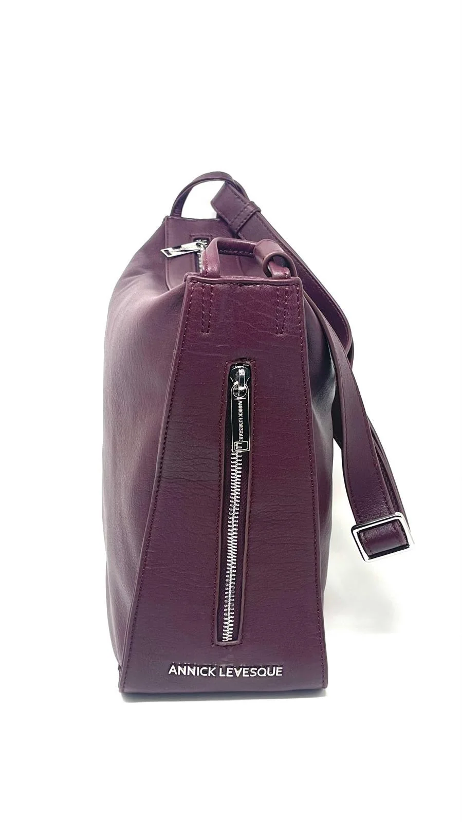 sac à main souple en bandoulière, Aubergine, Julie - Image 2