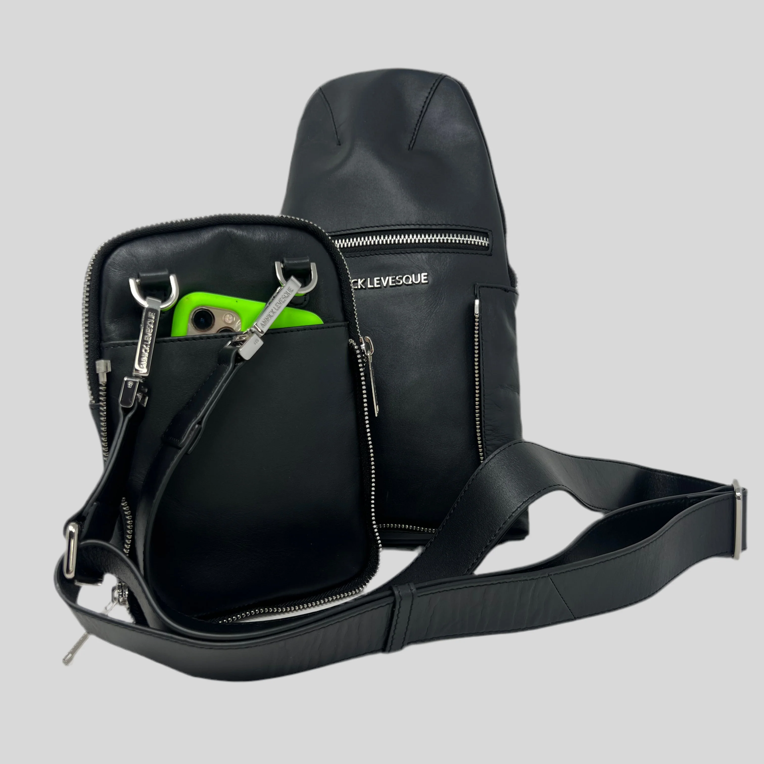 Sac bandoulière 3 en 1 Unisexe avec section pour carte RFID, Noir Gabriel - Image 6
