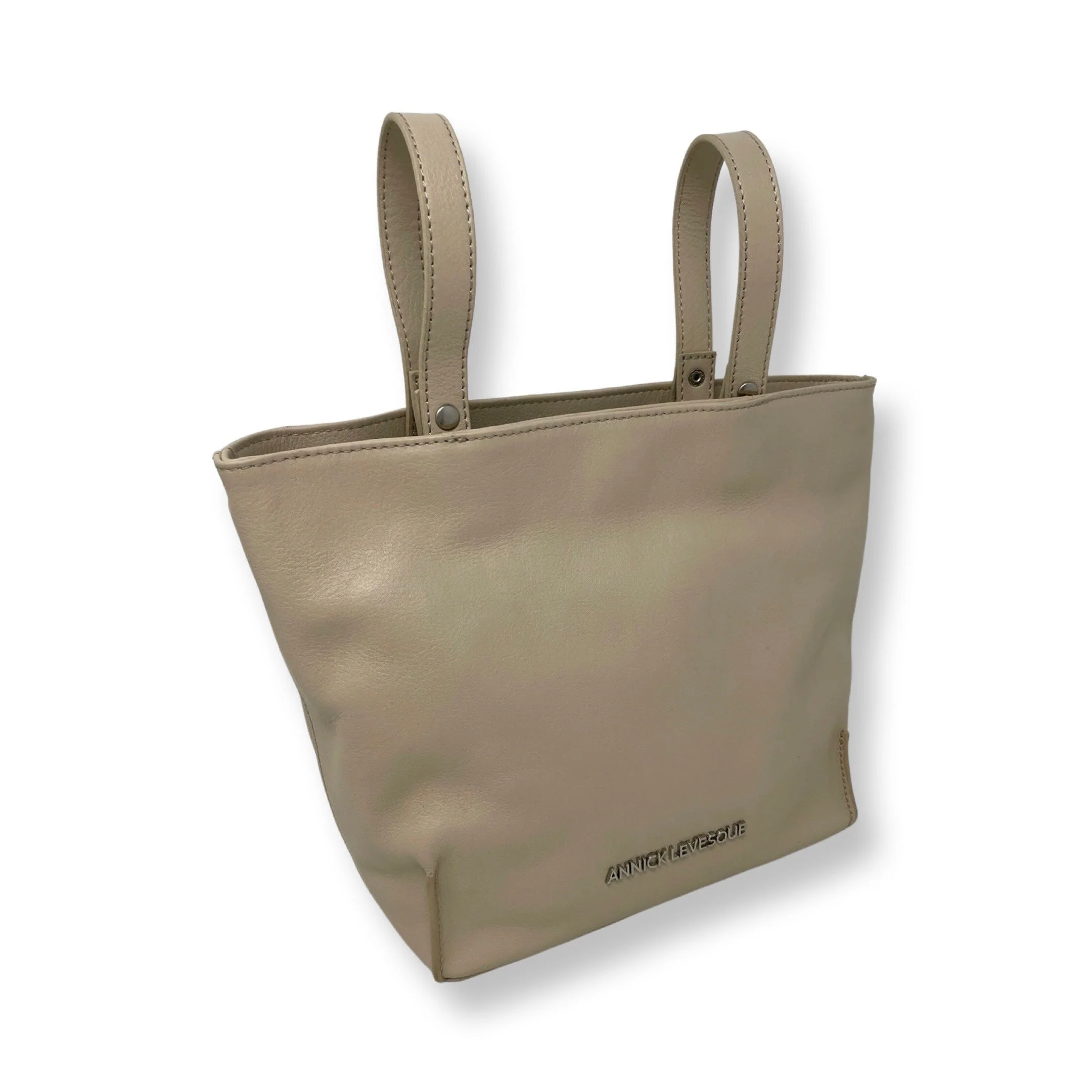 Sac Transformable en Cuir Véritable Beige, Kelly - Image 2