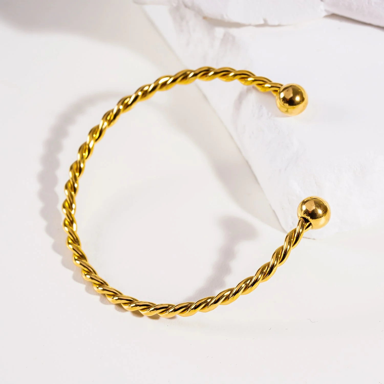 SAFIYA: Twisted Elegance - Adjustable Rope Bracelet with Ball Bead Accents - Image 7