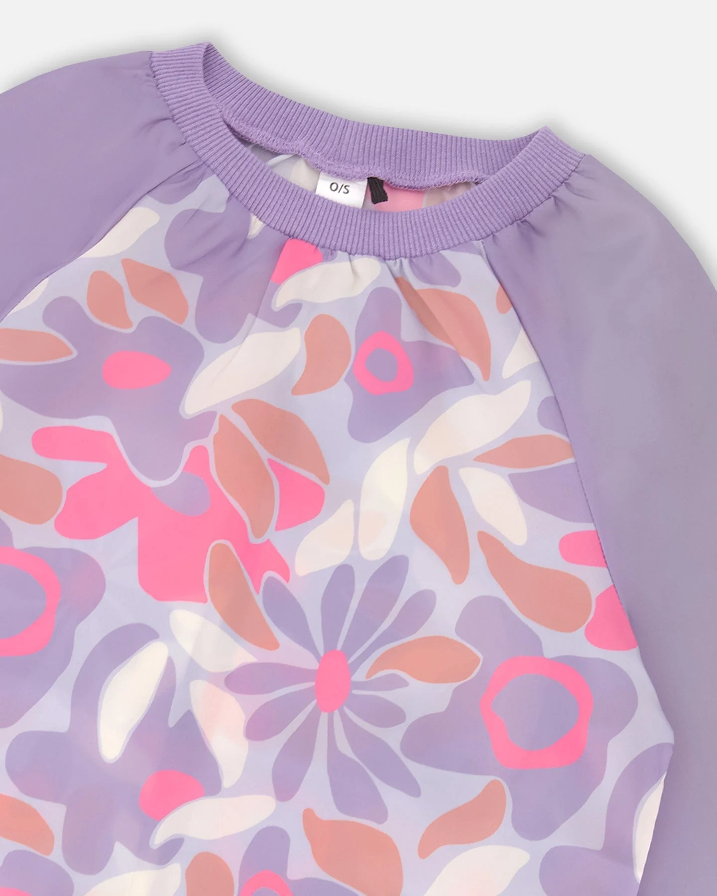 School Apron Lilac Retro Flower Print - Image 3