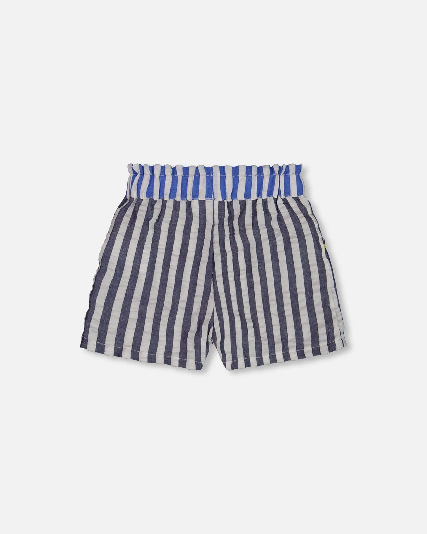 Seersucker Short Navy Blue And White - Image 3