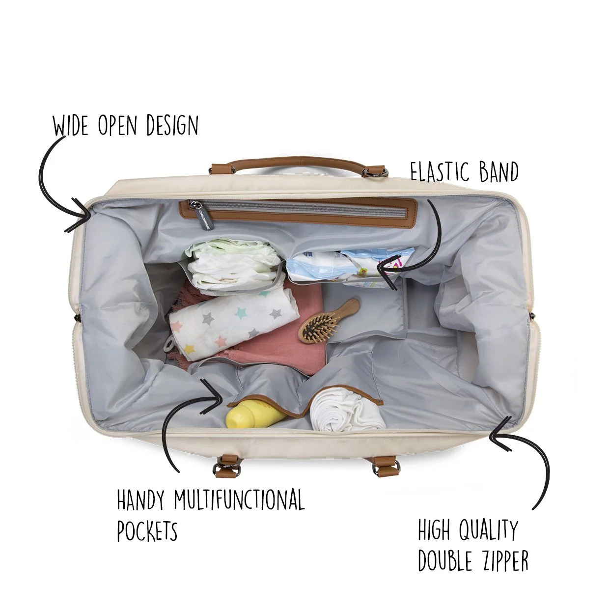 Serene & Stylish Off-White Mommy Bag - Image 7