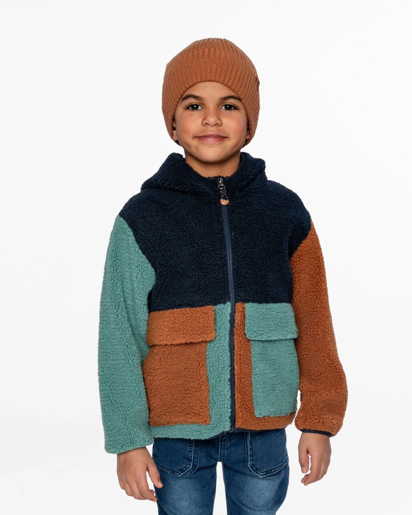 Sherpa Jacket Navy Colorblock - Image 2