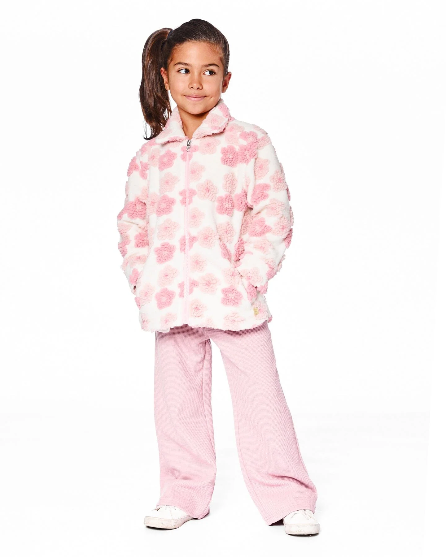Sherpa Overshirt Off-White And Pink - Image 2
