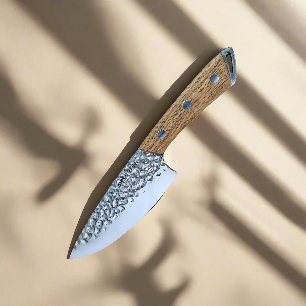 SHINOBI | Chef Knife 5-inch AUS8 hammered blade with Wood handle - Image 2