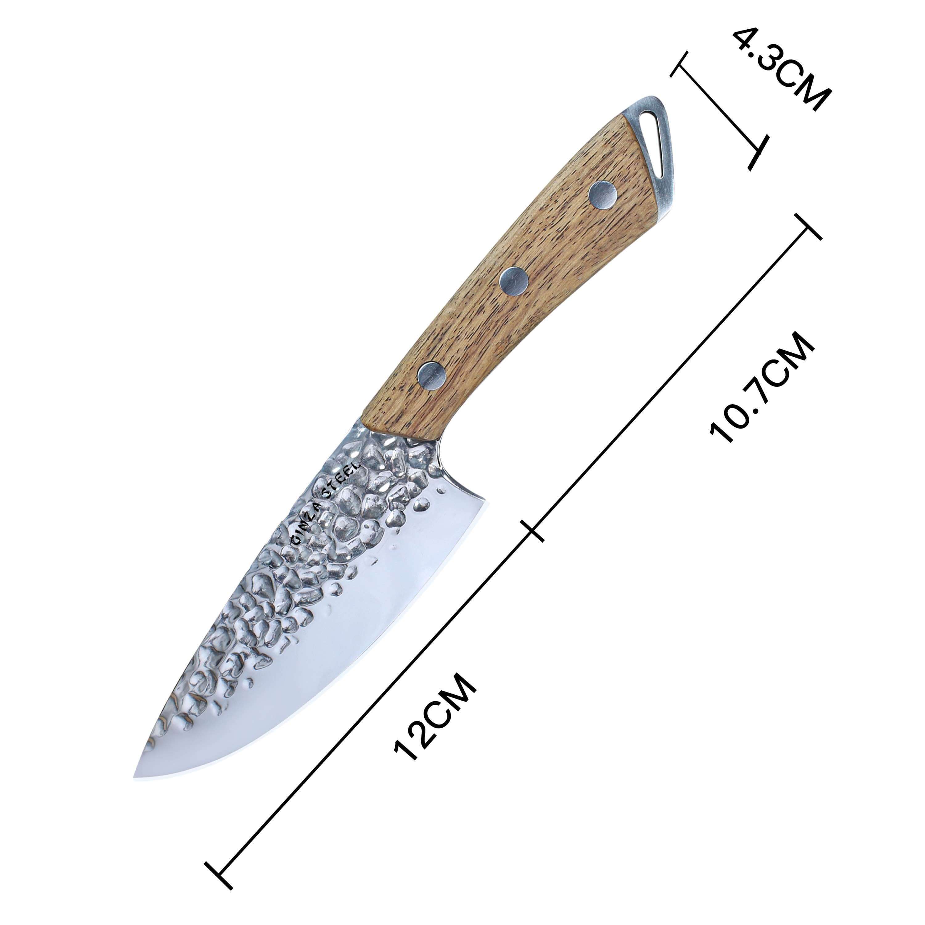 SHINOBI | Chef Knife 5-inch AUS8 hammered blade with Wood handle - Image 6