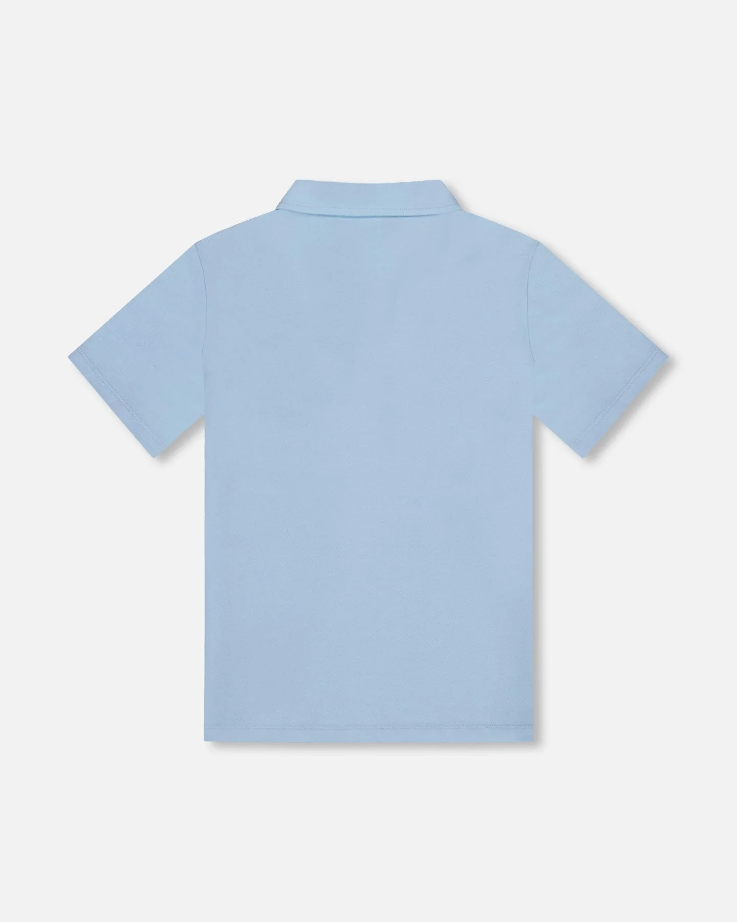 Short Sleeve Polo Shirt Pale Blue - Image 3