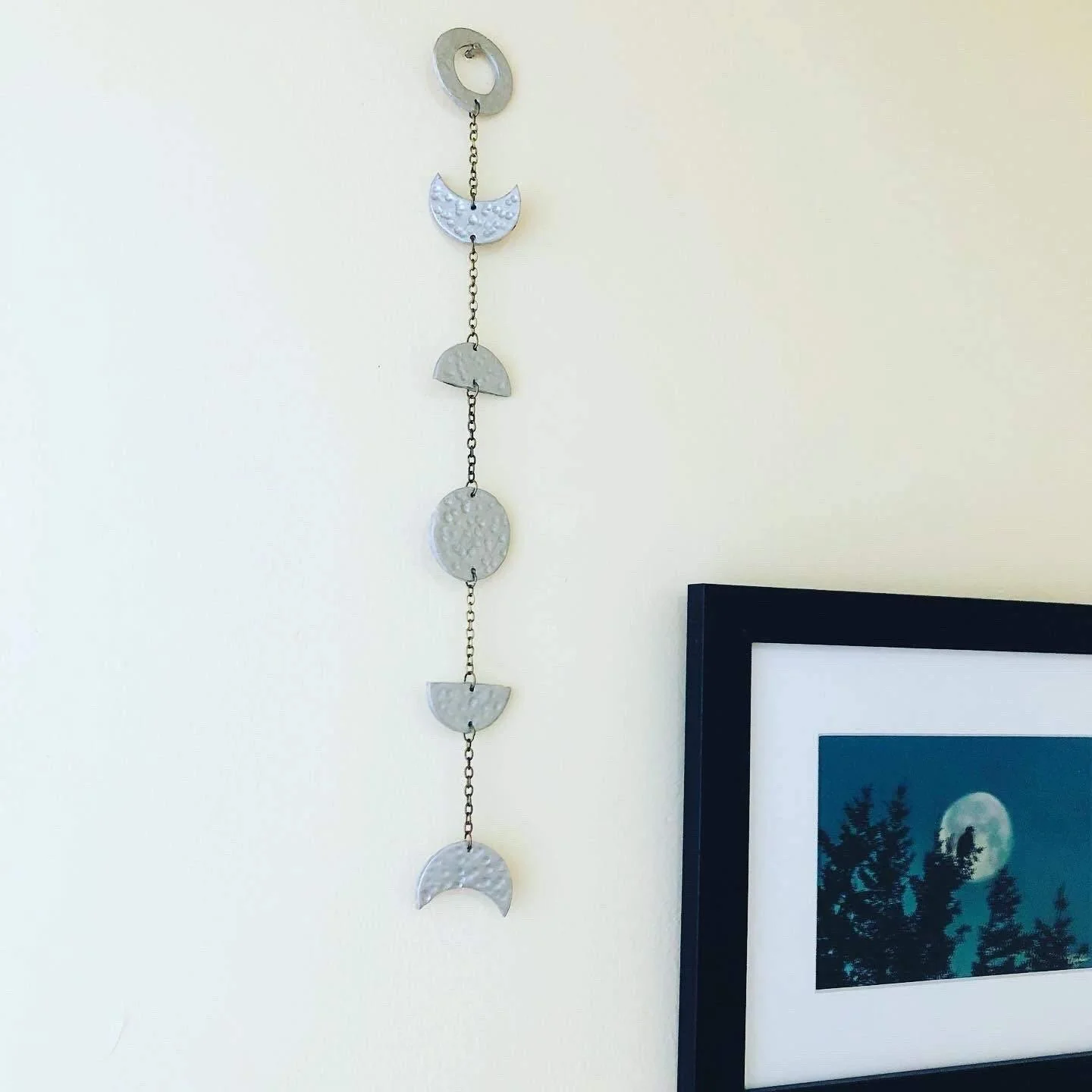 Silver Moon Phase Wall Hanging - Image 2