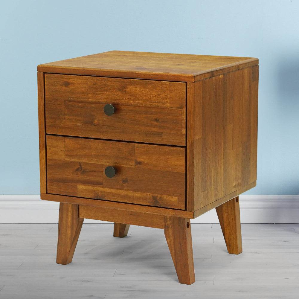 Silvia 2-Drawer Solid Wood Nightstand - Image 10