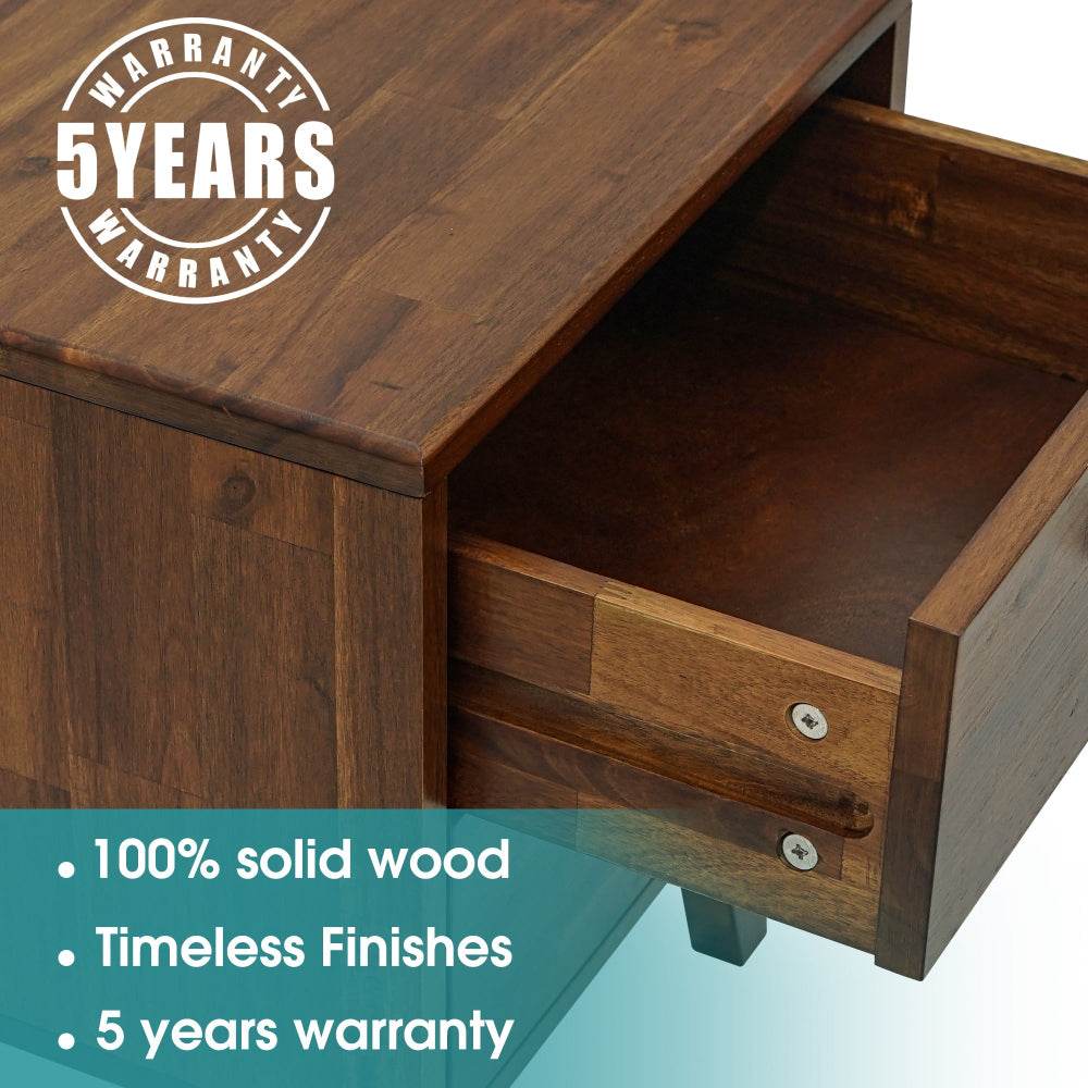 Silvia 2-Drawer Solid Wood Nightstand - Image 5