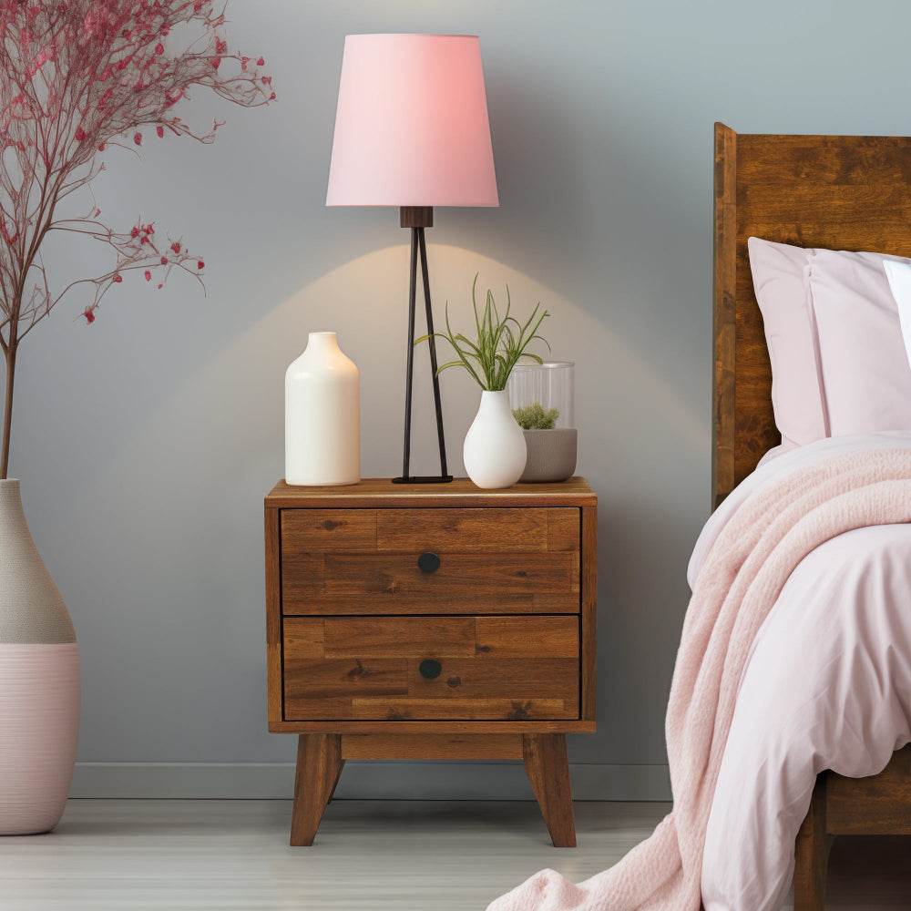 Silvia 2-Drawer Solid Wood Nightstand - Image 9