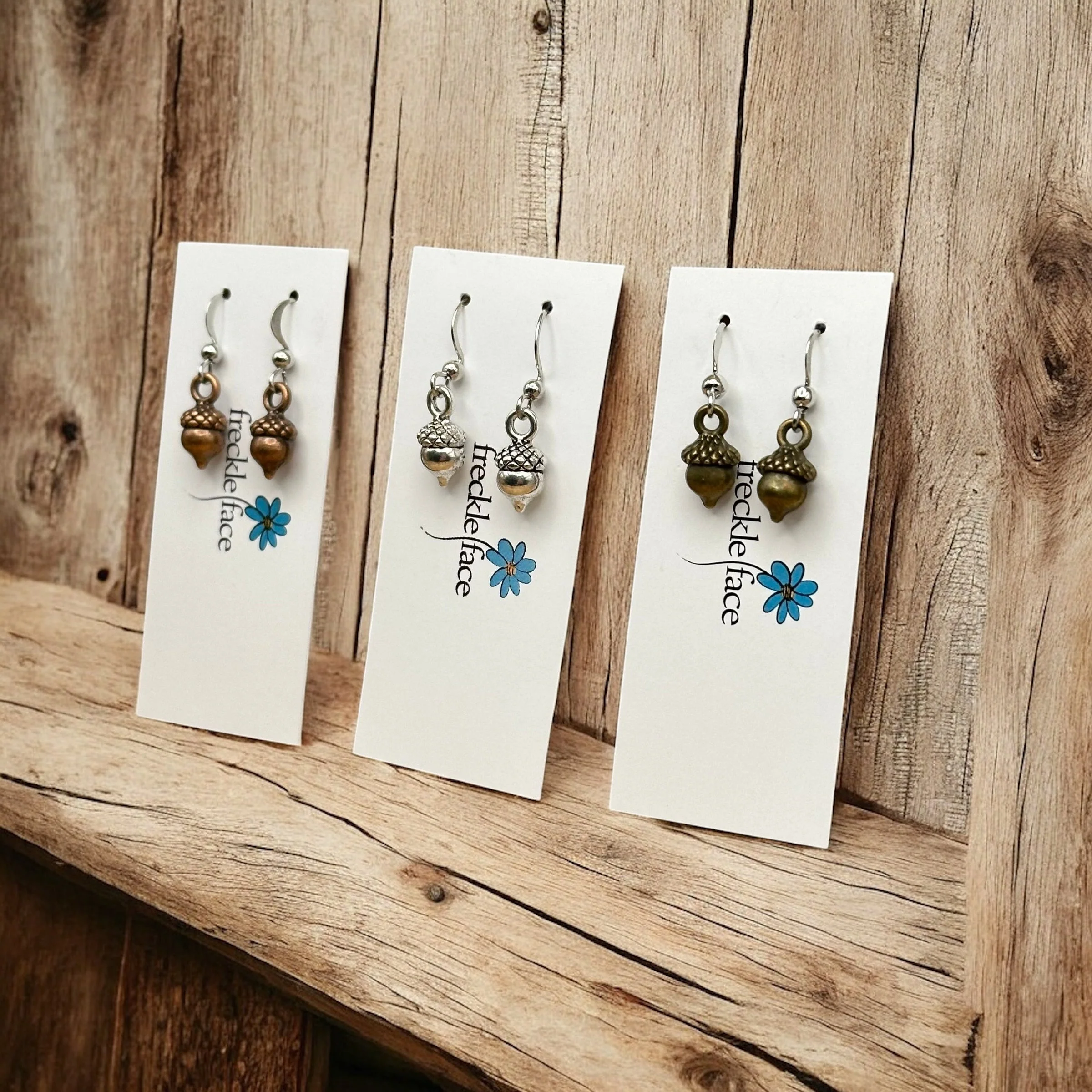 Simple Acorn Earrings – Minimalist Autumn-Inspired Earrings in Mixed Metals