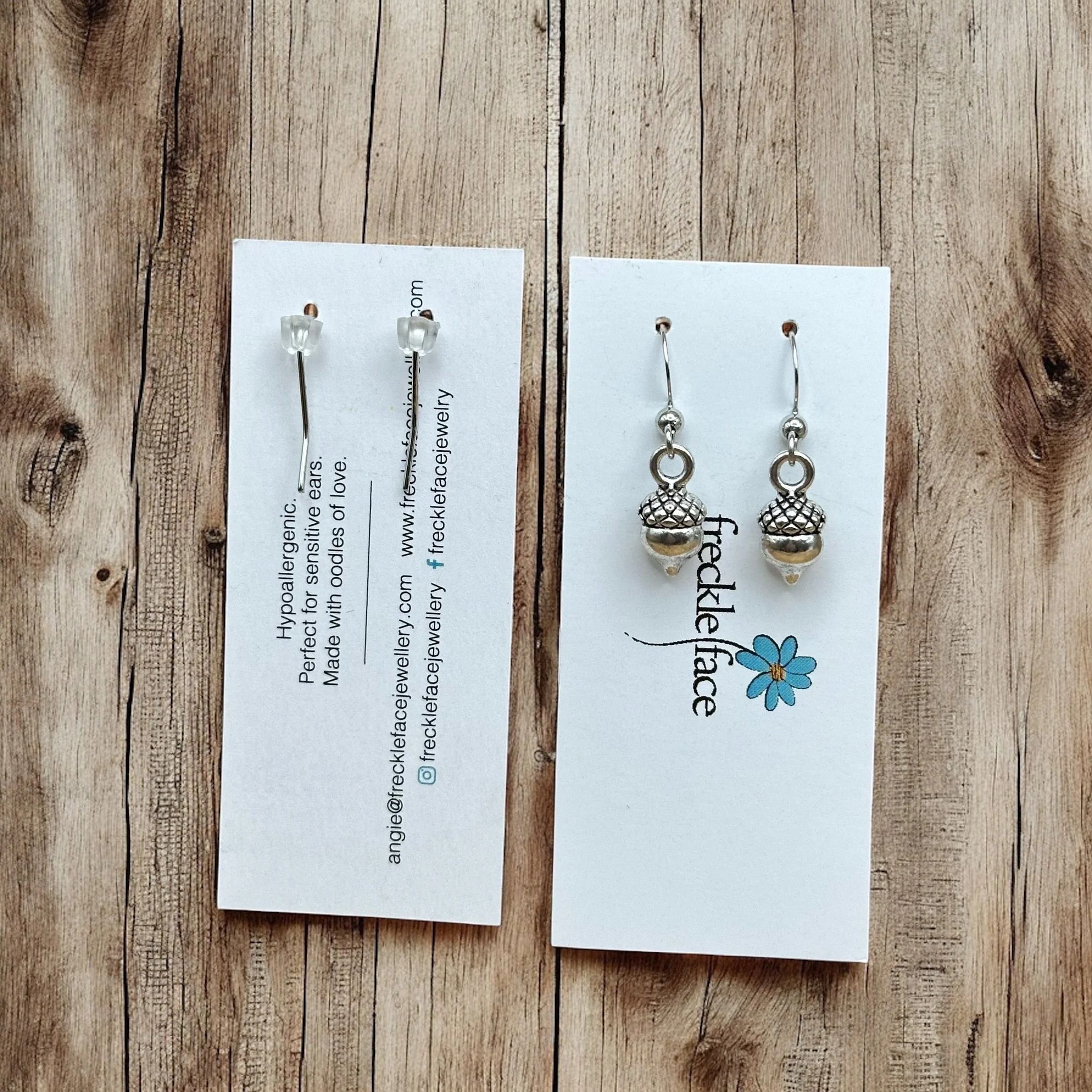Simple Acorn Earrings – Minimalist Autumn-Inspired Earrings in Mixed Metals - Image 7