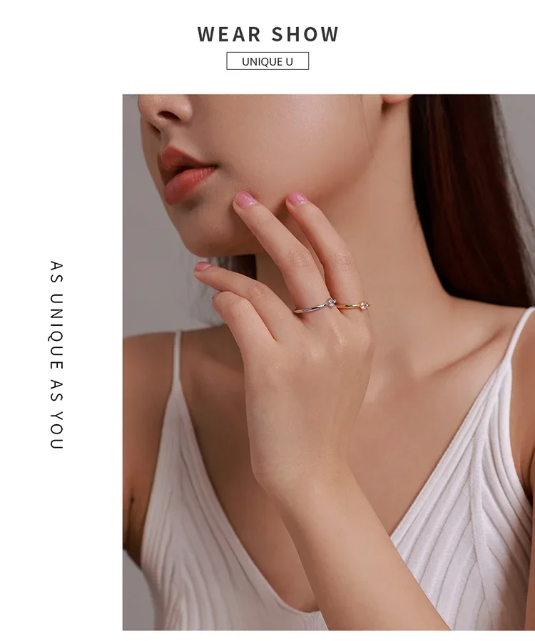 925 Sterling Silver Adjustable CZ Band Ring - Image 11