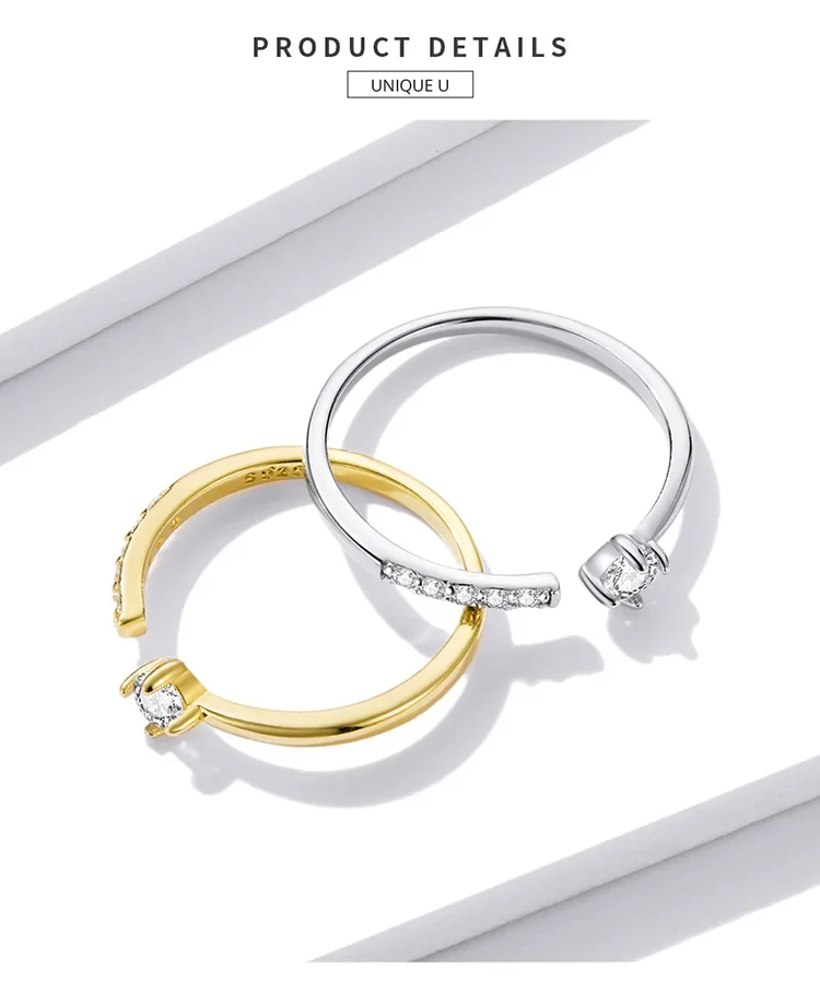 925 Sterling Silver Adjustable CZ Band Ring - Image 13