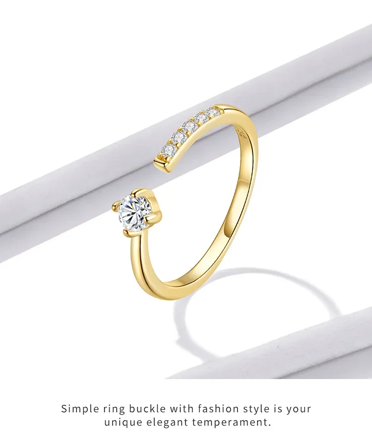 925 Sterling Silver Adjustable CZ Band Ring - Image 15