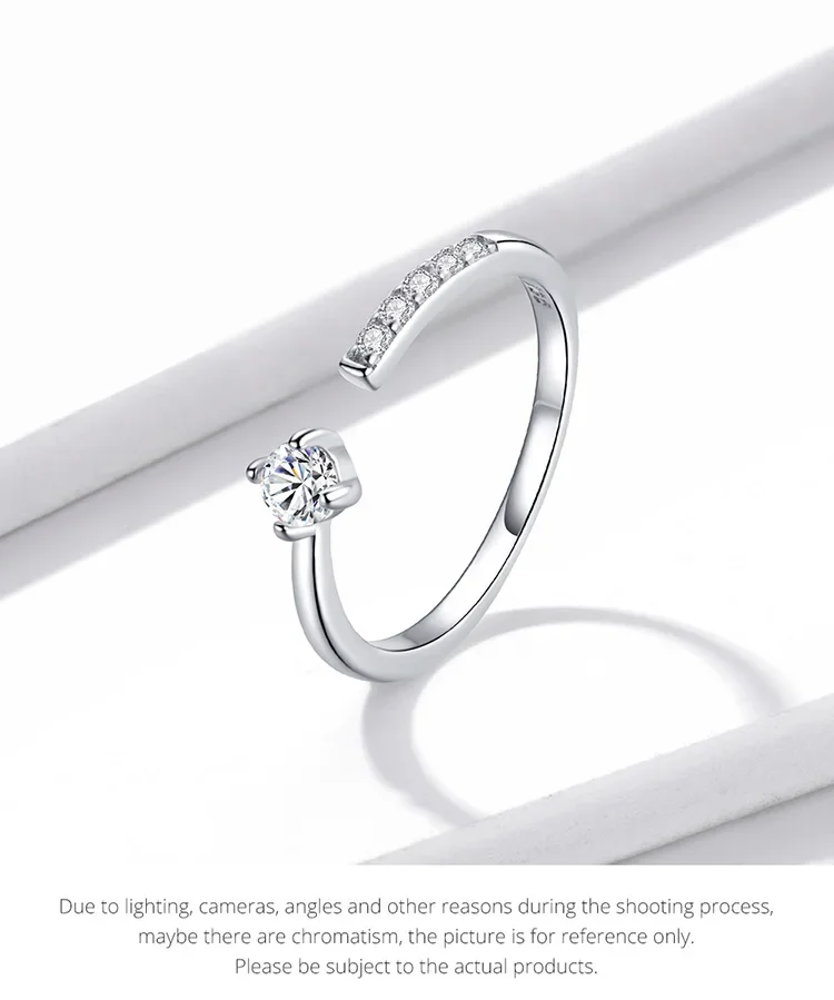 925 Sterling Silver Adjustable CZ Band Ring - Image 16