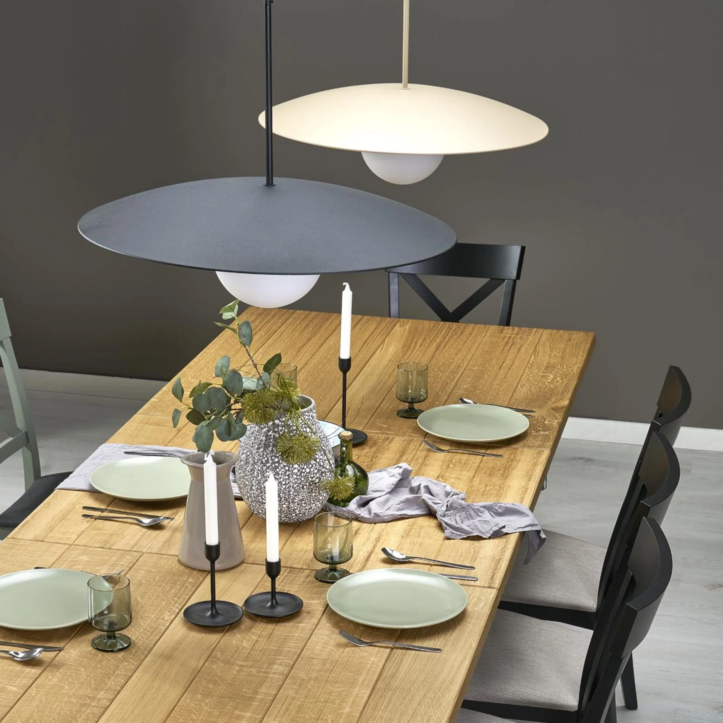 SLATE Mid-Century Modern Wide Dome Pendant Light for Kitchen Island & Dining Table - Image 11