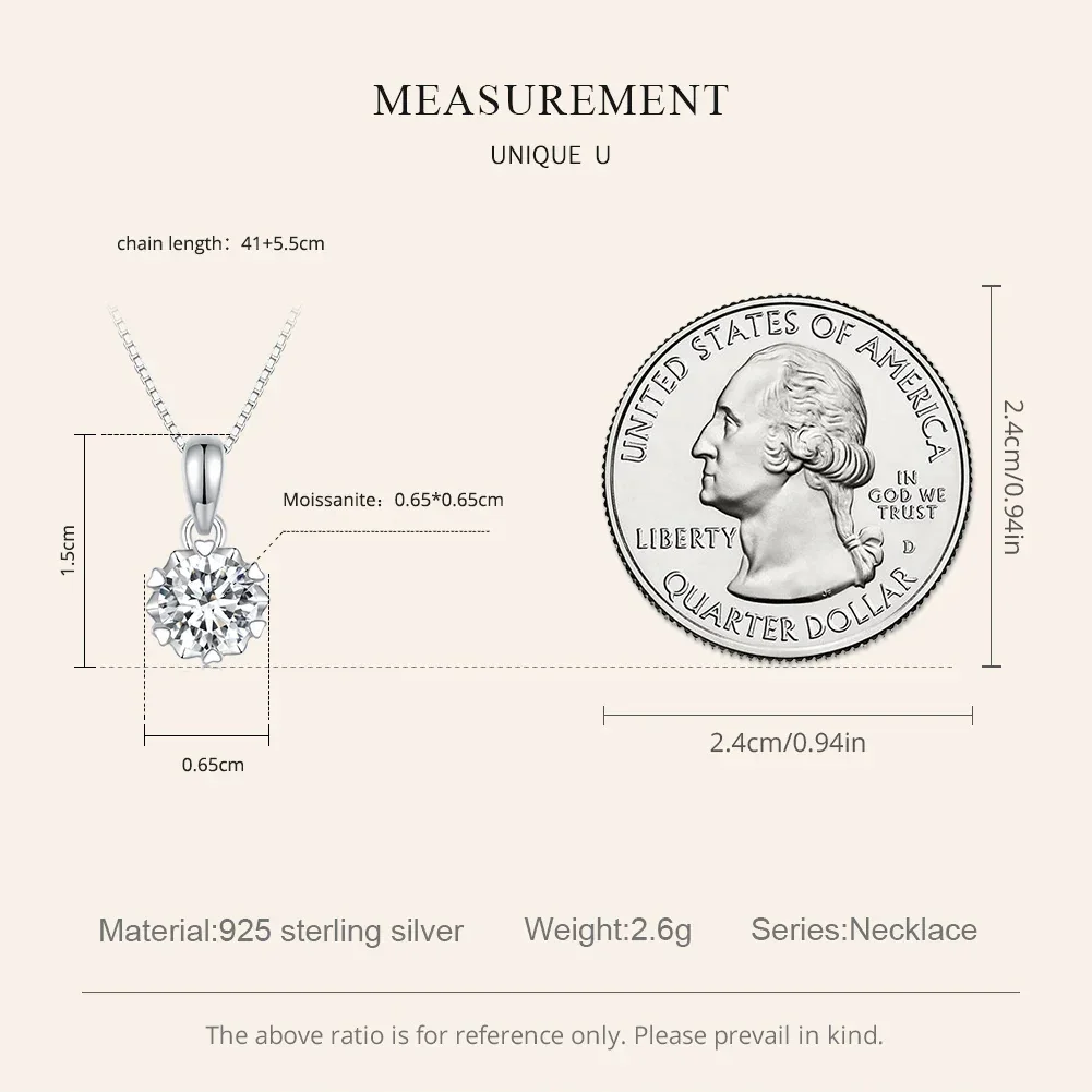 Stellar Shine 1ct Moissanite Sterling Silver Pendant Necklace - Image 5