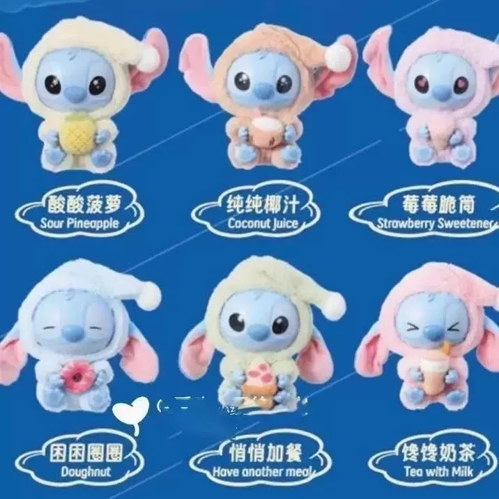 Stitch "Eat Something before Sleep" Series Vinyl plush keychain Blind Box Pendant - Image 3