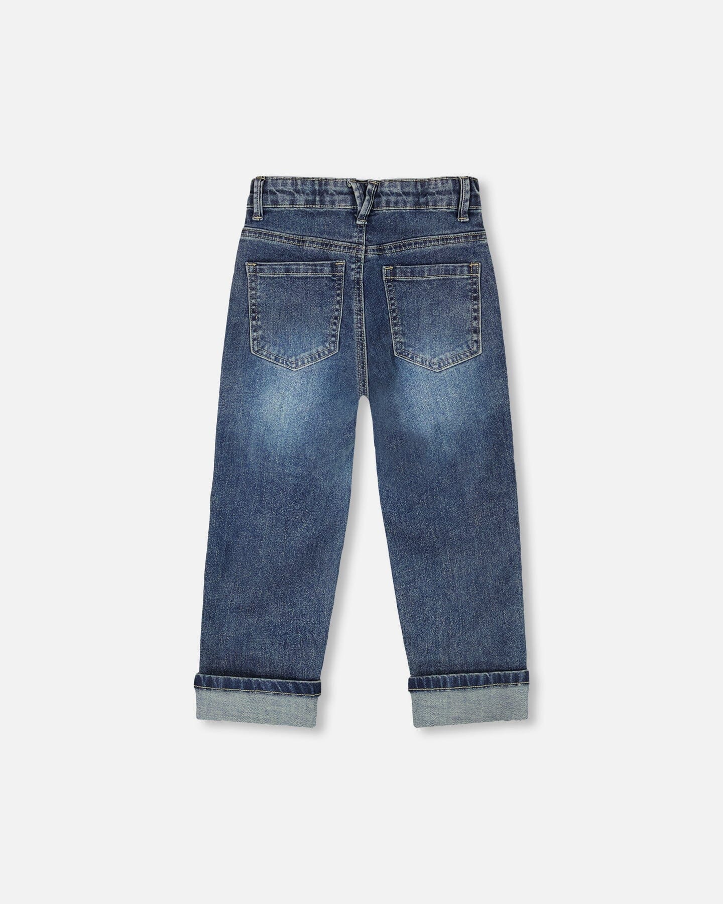 Stretch Jeans Dark Blue With Rolled Cuffs - Image 2