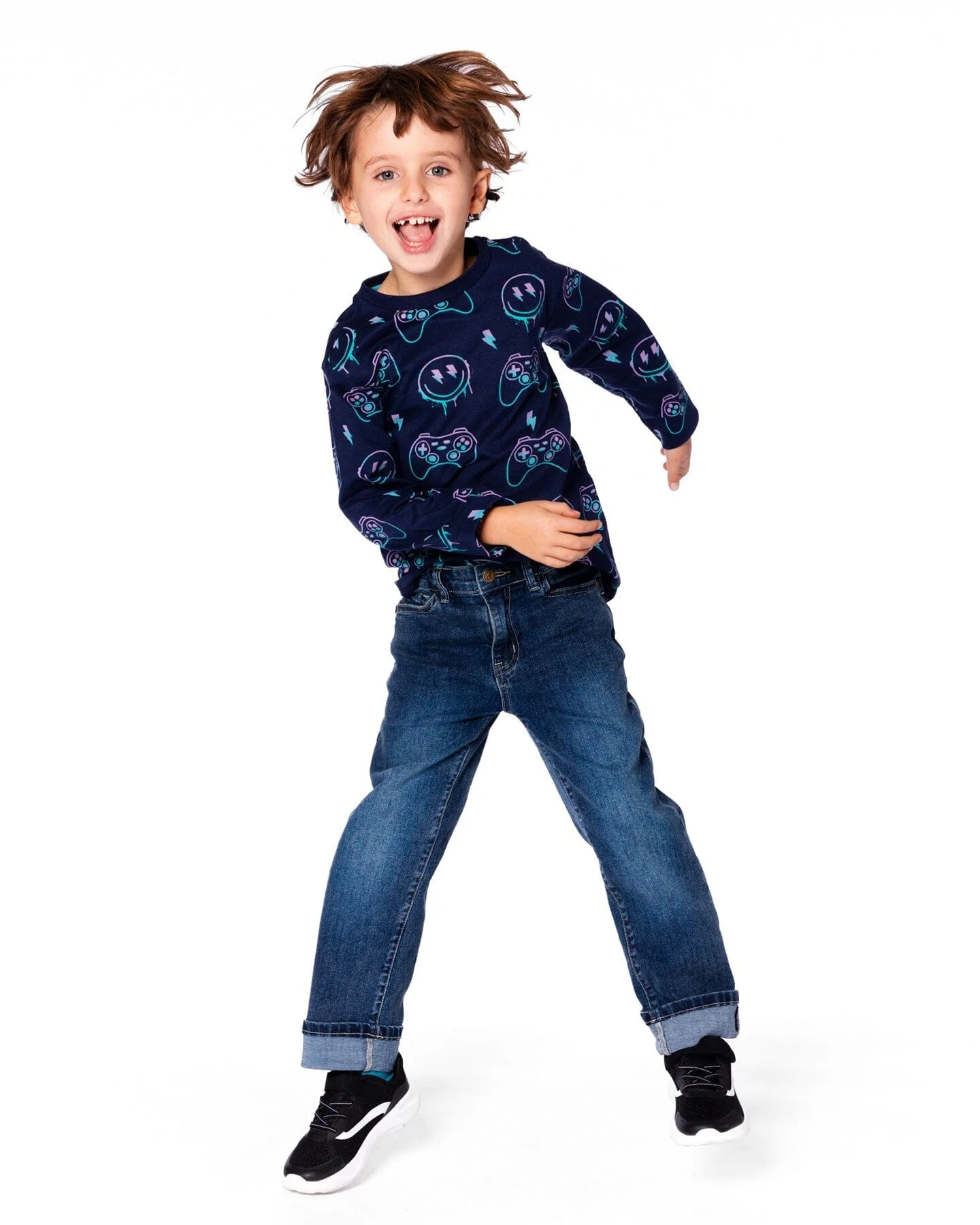 Stretch Jeans Dark Blue With Rolled Cuffs - Image 5