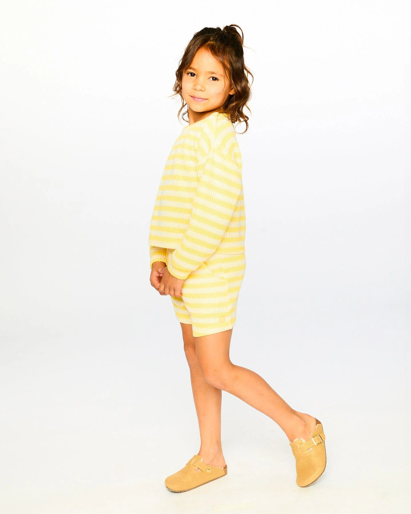 Striped Shorts Yellow And White - Image 3