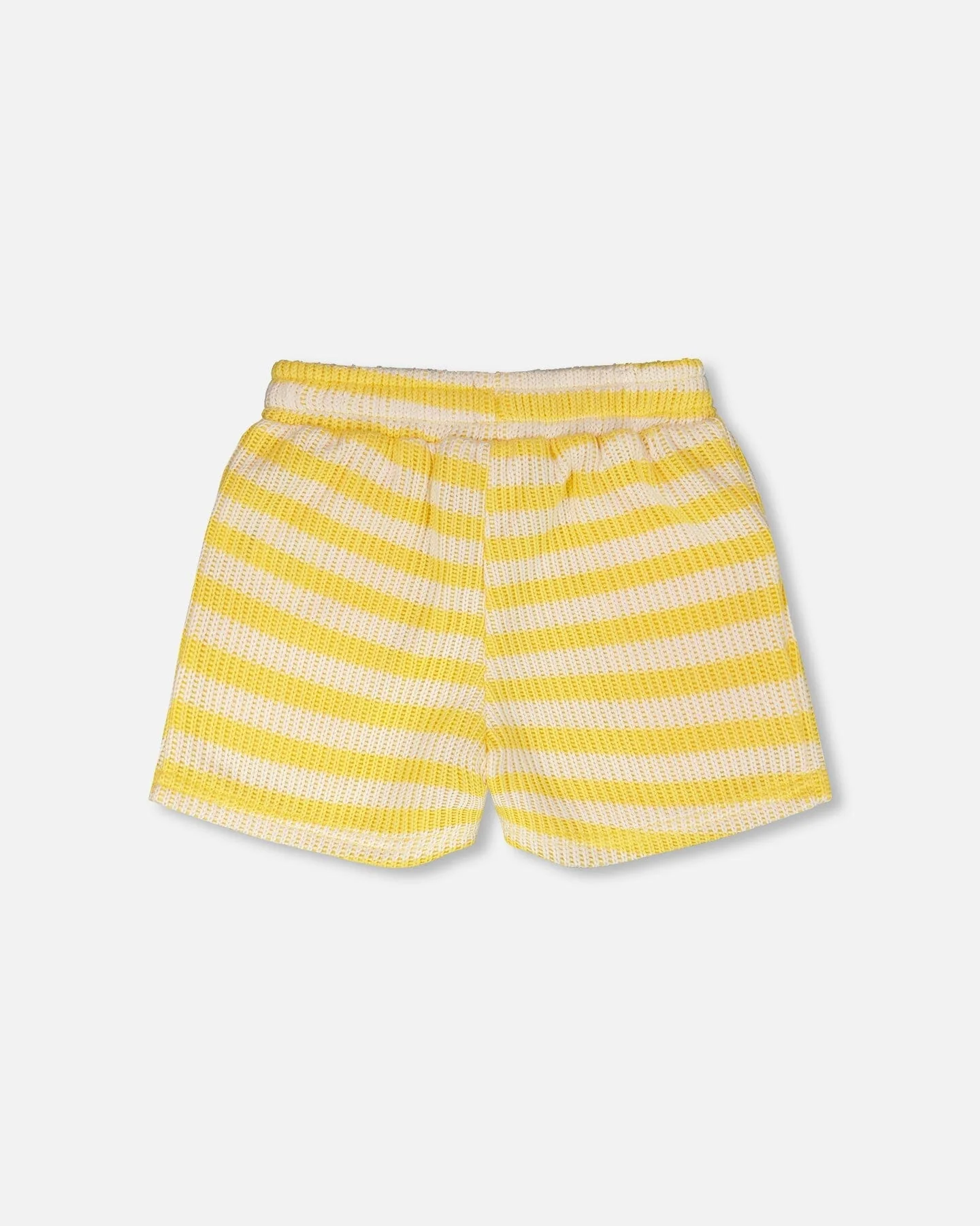 Striped Shorts Yellow And White - Image 4