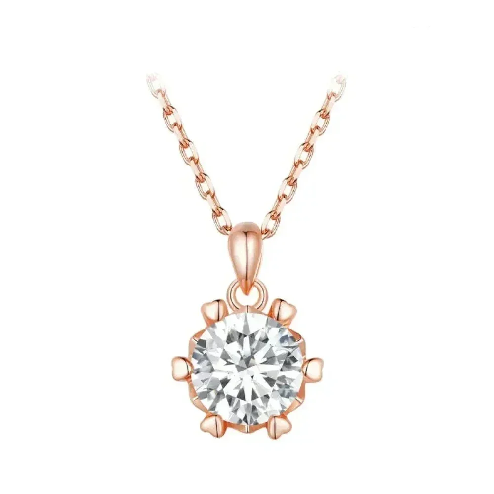 Stunning 1 Carat Moissanite Pendant Necklace | 925 Sterling Silver | Wedding & Bridal Fine Jewelry - Image 10