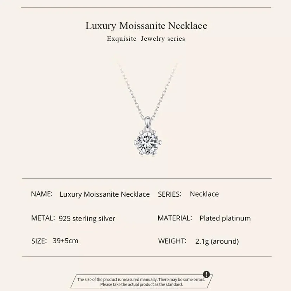 Stunning 1 Carat Moissanite Pendant Necklace | 925 Sterling Silver | Wedding & Bridal Fine Jewelry - Image 15