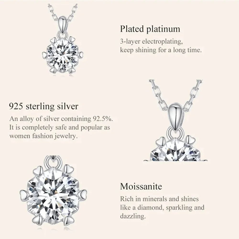 Stunning 1 Carat Moissanite Pendant Necklace | 925 Sterling Silver | Wedding & Bridal Fine Jewelry - Image 17