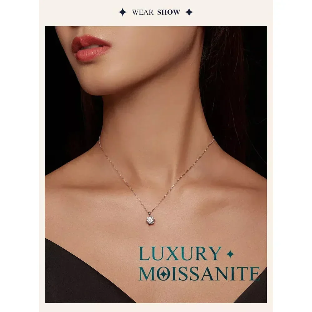 Stunning 1 Carat Moissanite Pendant Necklace | 925 Sterling Silver | Wedding & Bridal Fine Jewelry - Image 22
