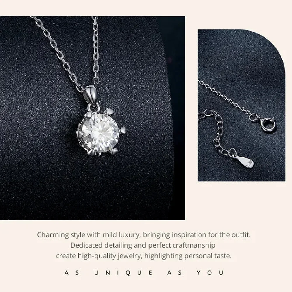 Stunning 1 Carat Moissanite Pendant Necklace | 925 Sterling Silver | Wedding & Bridal Fine Jewelry - Image 23
