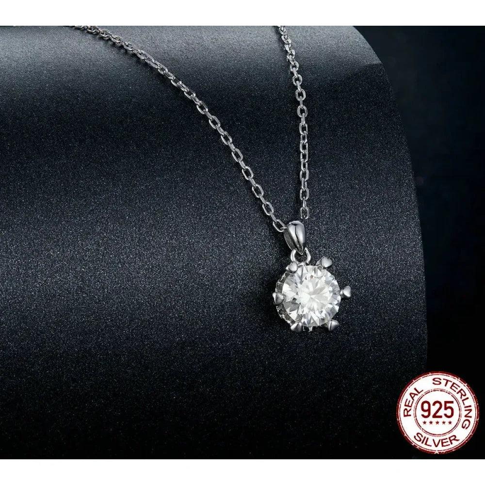 Stunning 1 Carat Moissanite Pendant Necklace | 925 Sterling Silver | Wedding & Bridal Fine Jewelry - Image 6