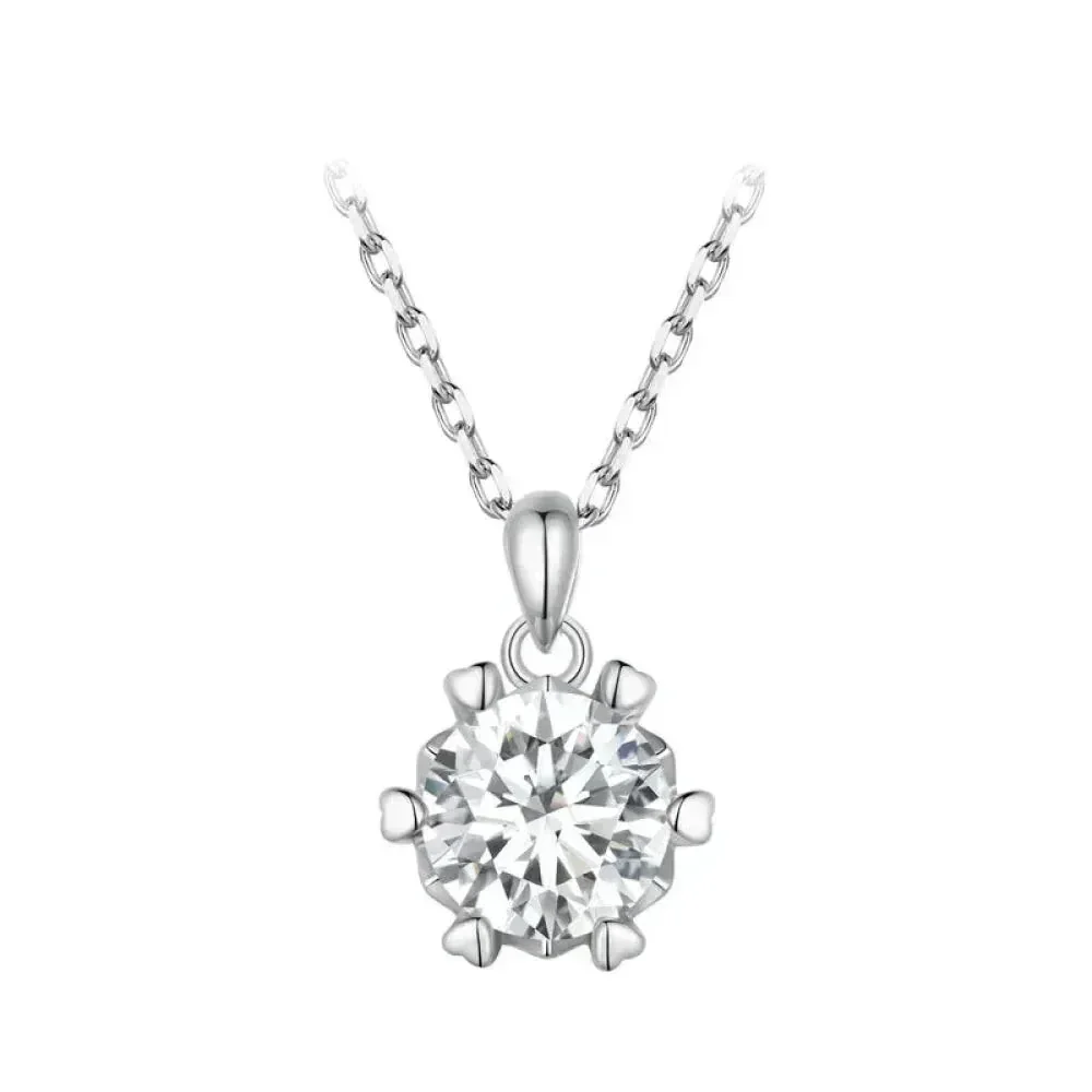 Stunning 1 Carat Moissanite Pendant Necklace | 925 Sterling Silver | Wedding & Bridal Fine Jewelry - Image 8