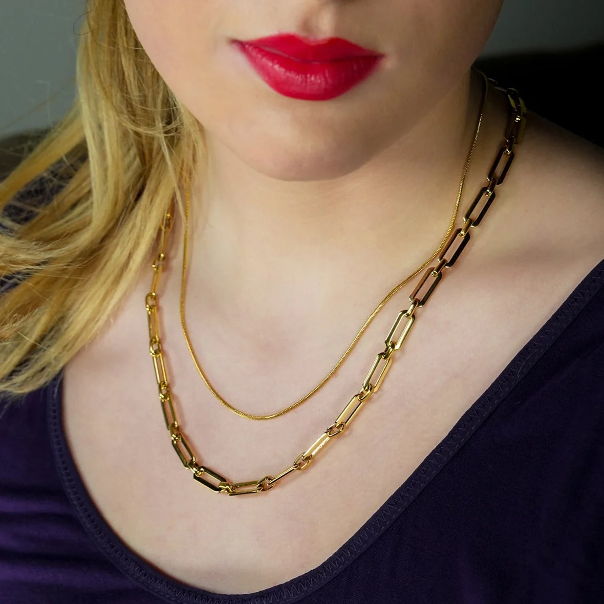 Style CANNES: Delicate Statement Paper-Clip Chain Necklace - Image 18
