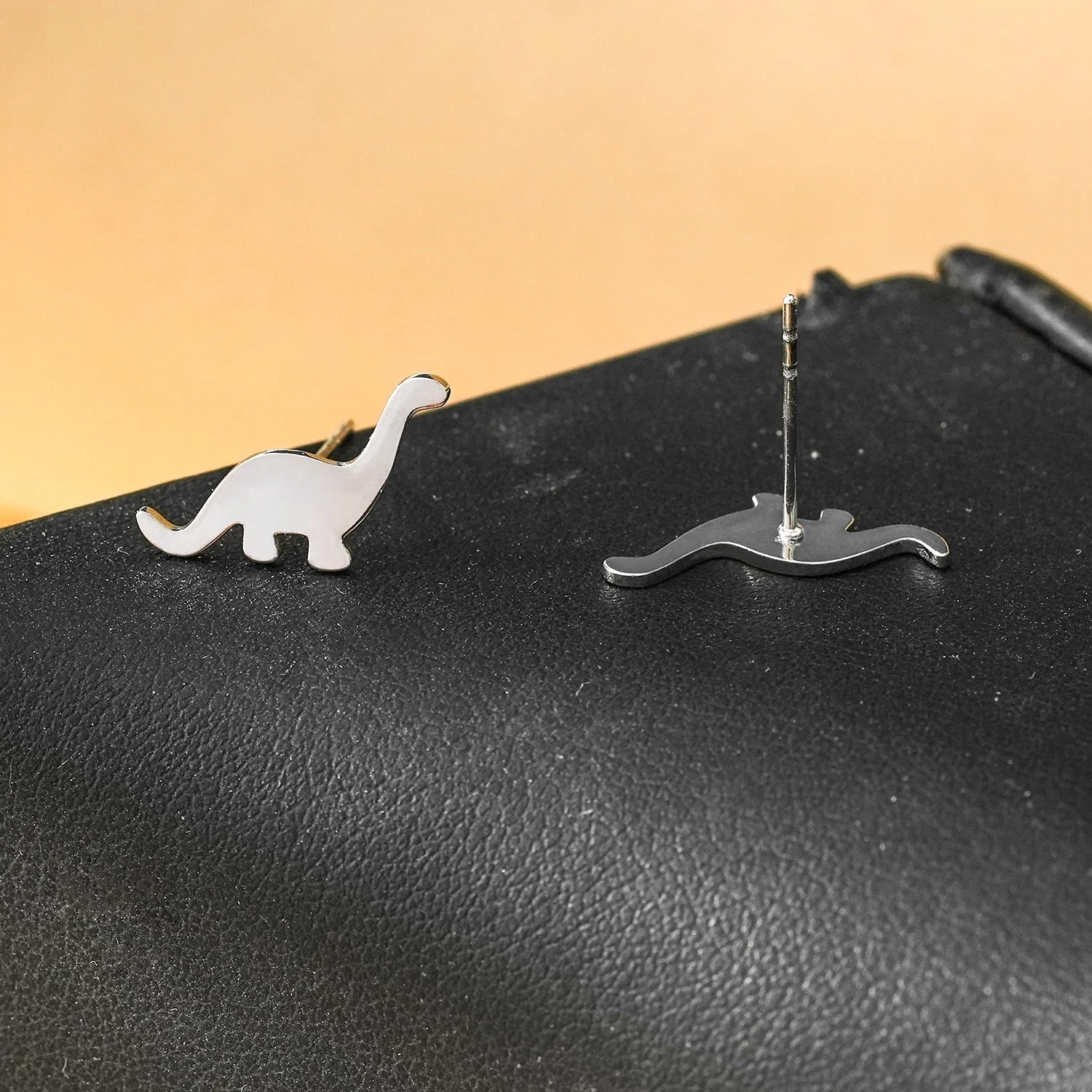 Style DINO: Dinosaur Stud Earrings in Silver - Image 3