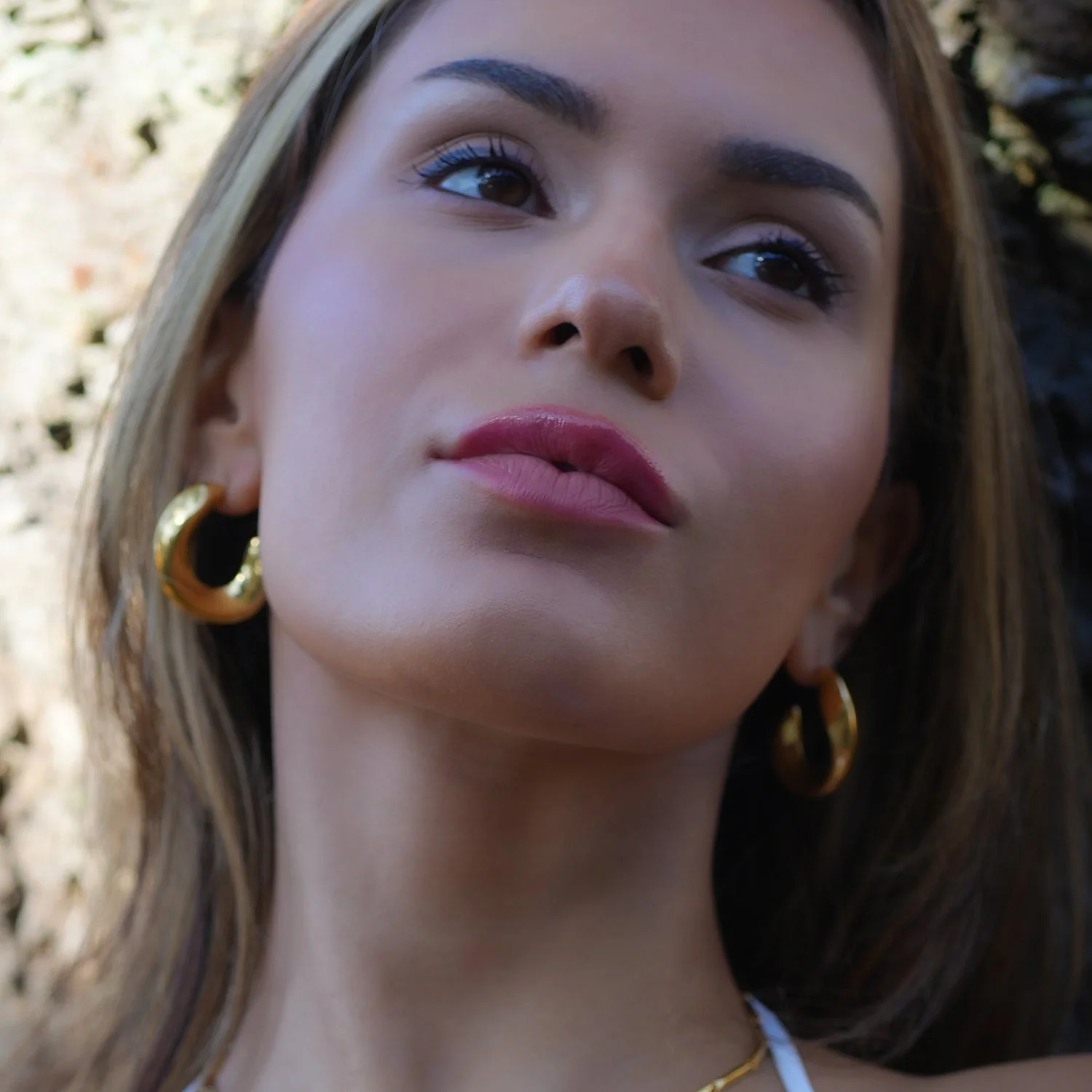 Style GALENA Gold: Twisted Hoop Style Earrings - Image 4