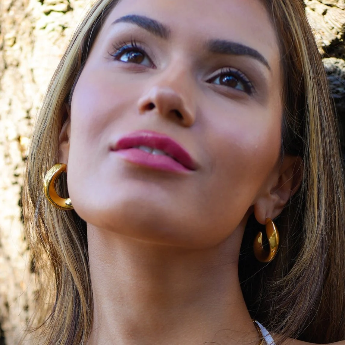 Style GALENA Gold: Twisted Hoop Style Earrings - Image 5