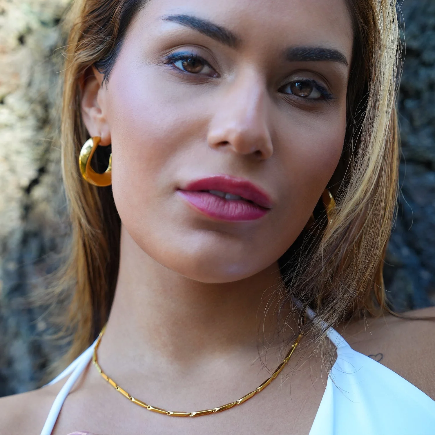 Style GALENA Gold: Twisted Hoop Style Earrings - Image 6