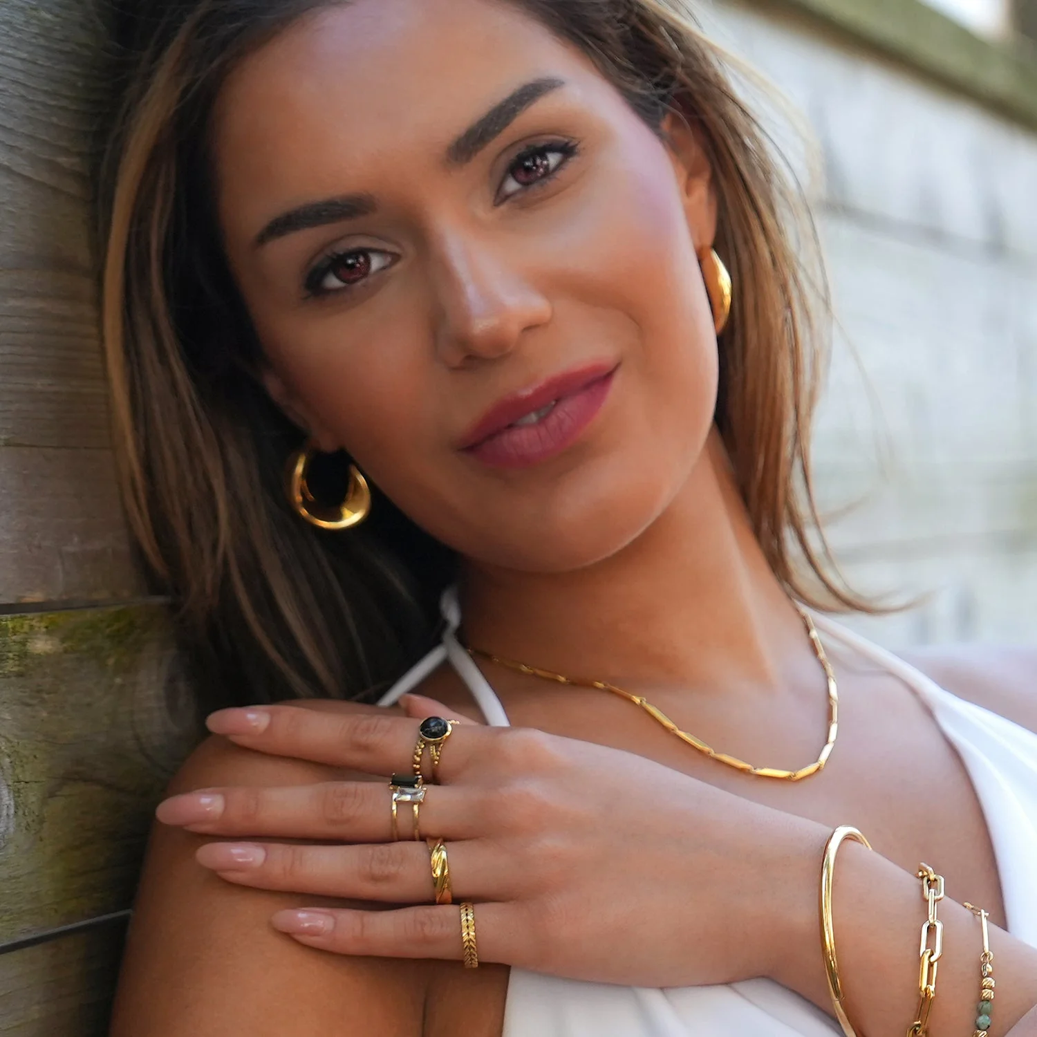 Style GALENA Gold: Twisted Hoop Style Earrings - Image 7